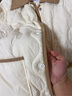 雪中飞轻薄羽绒服女短款新款拼接撞色翻领秋冬菱格衬衫领外套 米白 L (165) 实拍图