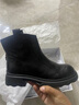 百丽（Belle）复古擦色时装羊皮靴女2025冬新商场同款真皮粗跟短靴E5S1DDD5 黑色 37 实拍图
