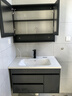 皇生金智能浴室柜陶瓷一体盆洗脸盆柜卫生间卫浴洗漱台简约洗手盆柜组合 轻奢灰+标准镜柜半+陶瓷盆 70cm 实拍图