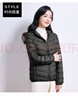鸭鸭（YAYA）佟丽娅同款秋冬轻薄羽绒服女冬装短款鸭绒轻型薄款女士保暖外套K 黑色 XL (170) 实拍图