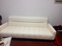 新款猫爪皮折叠沙发多功能钢琴键双人小沙发小户型直排懒人沙发床 米白色猫爪皮乳胶款钢琴沙发 两人位 1.4m 含扶手 送两抱枕 实拍图