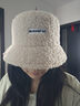 玉柳缘 帽子女冬秋季仿羊羔毛渔夫帽百搭双面字母毛绒盆帽简约保暖帽子 米色-双面可戴 头围约54-58CM 实拍图