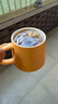 传旗马克杯大容量陶瓷杯咖啡杯带勺带盖牛奶杯早餐杯家用喝水杯子黄色 实拍图