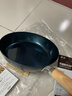 臻三环章丘手工铁锅平底煎锅烤肉煎锅无涂层不易粘锅小平底锅辅食厨具 烤蓝木把 28cm 实拍图