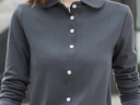 LOVER RUCCI法国秋衣纯棉t恤长袖衬衫女设计感洋气宽松韩版衬衣翻领开衫女 灰色 衬衫上衣女春秋t恤 XL 实拍图