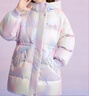 迪士尼（Disney）新国标儿童羽绒服外套2025冬季新款连帽炫彩中长款洋气上衣服童装 紫色 90白鸭绒 均码 110cm 充绒量约95g 实拍图
