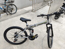 凤凰（Phoenix）可折叠山地车自行车成人男女新款式学生12到18岁变速越野软尾单车 辐条轮/双避震【密封全轴承】钢架肖灰 26寸-24速【身高158-188cm】 实拍图