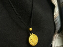 中国黄金（CHINA GOLD）八宝罗盘黄金项链女999足金吊坠平安夜圣诞节礼物送女朋友老婆 黄金吊坠约1.1g【配黑绳】 实拍图