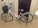 火星翼自行车男女式单变速轻便男成年人代步通勤上班学生复古公主单车 低梁-白色-豪华版 升级实心胎26寸 实拍图