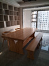旺家星北欧实木大书桌简约现代客厅长条桌椅组合休闲区多人学习桌工作台 长桌：220*90*78板厚8cm【全实木 实拍图