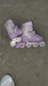 斯威（SWAY）轮滑鞋儿童溜冰鞋男女童初学套装中小学滑轮滑冰旱冰鞋成人直排轮 莫紫八轮全闪+头盔护具+一体支架 M (适合6-12岁)平时鞋码31-36 实拍图