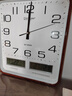 康巴丝（Compas）挂钟客厅万年历温湿度时钟 简约石英钟表挂墙C3236 咖木色 34cm 实拍图