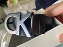 Calvin KleinJeans男士真皮商务休闲ck双面金属字母带头牛皮革腰带皮带礼物 003-太空黑 95cm 实拍图