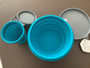 M Square折叠碗硅胶杯碗旅行便携食品级宝宝碗露营野餐 蓝色中杯+大碗 实拍图