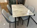 初屋 餐桌 岩板餐桌椅组合意式轻奢长方形餐桌椅组合家用餐厅吃饭桌子 意大利灰亮面-101皮椅 1.2米一桌四椅 实拍图