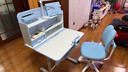 忆瞳儿童学习书桌椅套装 可升降带阅读书架多功能课桌椅家用写字桌 珍藏蓝-环保抗醛【三层大书架】 实拍图