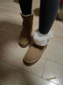 啄木鸟厚底雪地靴女款2025冬季新款加绒加厚保暖中筒皮毛一体东北大棉鞋 浅棕色 37 (235mm) 加绒加厚 实拍图
