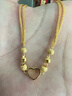 周大福甜蜜心形爱心金珠黄金双层手链女生日礼物(工费:260计价)EOF63 16.25cm 足金 约5.05g 实拍图