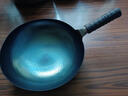 阎铁匠章丘炒锅铁锅已开锅炒菜锅无涂层物理不粘锅老式圆底正品旗舰店 锤印款锅把一体30CM 30cm 圆底炒锅 实拍图