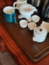 金镶玉实木竹木茶盘茶托茶具托盘干泡排水简约家用茶台大号古韵50*28cm 实拍图
