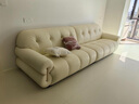 冬熊棉花糖真皮沙发法式奶油风客厅小户型轻奢白色钢琴键云朵沙发 【大四人位3.1米】 生态皮【豪华版】乳胶+4CM紫罗兰 实拍图