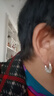 啼秋s999纯银耳钉耳环女士2025新款养耳素圈气质高级感简约适合脸大 显瘦气质耳环【推荐4个装防掉】 实拍图