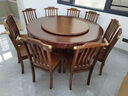 卡洛森（KALUOSEN）餐桌 中式实木圆形餐桌带转盘10人家用圆桌吃饭歺桌圆餐桌椅组合 1.6m +12椅配转盘（颜色备注） 实拍图