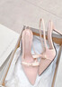 CHARLES&KEITH缎面蝴蝶结尖头高跟凉鞋女生日礼物圣诞礼物送女友CK1-60361556 Light Pink浅粉色 39 实拍图