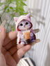 塔罗2个装可爱猫咪汽车香薰出风香水夹亚克力小猫车载装饰品车内摆件 【2个装】蓝色小猫+粉色小猫 实拍图
