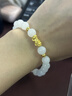 豆蔻时光8mm和田玉白玉黄金手串足金财福貔貅金镶玉石手链生日礼物男女款  实拍图