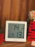 得力(deli)室内温湿度表 LCD 电子温湿度计老人生日礼品儿童礼物带闹钟功能 婴儿房办公用品 白色8813 实拍图
