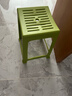 茶花（CHAHUA）塑料凳子时尚创意椅凳加厚方凳弧形塑料条纹高凳可叠加 【绿色】条纹高凳 46.6cm 【1个装】 实拍图