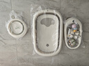 iuu婴儿洗澡盆 可折叠宝宝浴盆大号 洗澡神器躺托浴架新生儿童用品 【北欧灰】+调节感温浴架+脸盆*3 材质：FAD食品级材质检测认证 实拍图