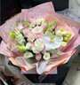 冉子花坊鲜花速递生日礼物同城配送玫瑰混搭花束向日葵康乃馨花篮抱抱桶 粉玫瑰混搭花束 实拍图