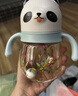 贝亲儿童牛奶杯1-3岁宝宝喝水喝奶PPSU直饮奶瓶双吸管水杯 绿色330mL 实拍图