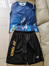 速干短袖羽毛球服乒乓球运动服篮球套装男女专业透气比赛服两件套 3125男款蓝色套装028黑金 2XL 实拍图