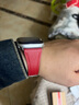 ROMISS适用于iwatch苹果手表表带apple watch S11/10/9/8/7表带意大利荔枝纹真皮腕带高级感轻奢手表链 胭脂红（小蛮腰女款） (S) 40/41/42表盘通用-银色表扣 实拍图