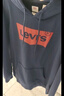 Levi's【特价来袭】李维斯情侣同款经典宽松休闲logo套头连帽卫衣 黑色 19622-0005 S 实拍图