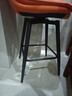 广宥铁艺旋转吧台椅家用岛台椅设计师酒吧椅子靠背商用收银前台高脚凳 【360°旋转】60厘米坐高/橙色 实拍图