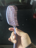 蓬松高颅顶梳子头发神器女士专用长发造型按摩经络家用镂空排骨梳 蓬松气垫梳-紫色-1个装 实拍图