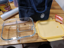 希乐扣Cilock玻璃饭盒上班族带饭便当盒微波炉加热餐盒大容量保鲜盒 长三隔+包 实拍图