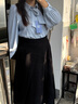 伯德小姐黑色半身裙女士高级感教资职业装正装通勤纯色长裙 实拍图