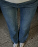 UR2025秋季新款女装复古丹宁水洗猫须喇叭牛仔长裤UYB850006 蓝色 25 实拍图