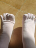 浪莎袜子女纯棉五指袜女士舒适运动休闲全棉分趾吸汗干爽棉袜5双装 实拍图