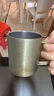 京东京造不锈钢双层保温桌面马克杯420mL 户外露营水杯 304咖啡杯橄榄绿 实拍图
