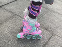 米高轮滑鞋儿童溜冰鞋女童初学中小学滑轮滑冰旱冰鞋直排轮S3套装粉S 实拍图