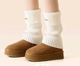 JKN针织袜套女堆堆袜秋冬款白色【显瘦保暖】腿套搭皮鞋雪地靴小腿袜 晒单实拍图