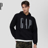 GAP男女装2025秋季新款logo印花抓绒宽松套头连帽衫卫衣786923 黑色 L (175/96A) 亚洲尺码 实拍图