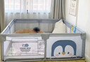 巧乐熊（Qiaolexiong）婴儿围栏地上宝宝爬爬垫围栏防护栏客厅儿童小孩游戏围栏一体护栏 宝可企鹅灰【礼包+防撞升级】HOT！ 120*150CM 实拍图