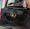CHARLES&KEITH鳄鱼纹凯莉包手提斜挎婚包包女包生日礼物CK2-50270880-1 Black黑色 S 实拍图
